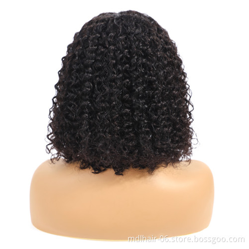 Deep Curly 13*4 Lace Front Bob Wigs, Indian Human Hair Deep Wave Lace Front Short Blunt Cut Wig Cabelo Humano